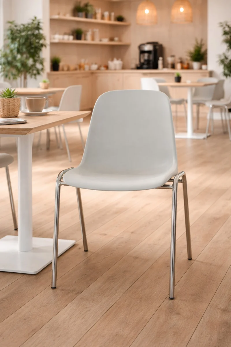 Chaise coque empilable et accrochable Elena – Polypropylène