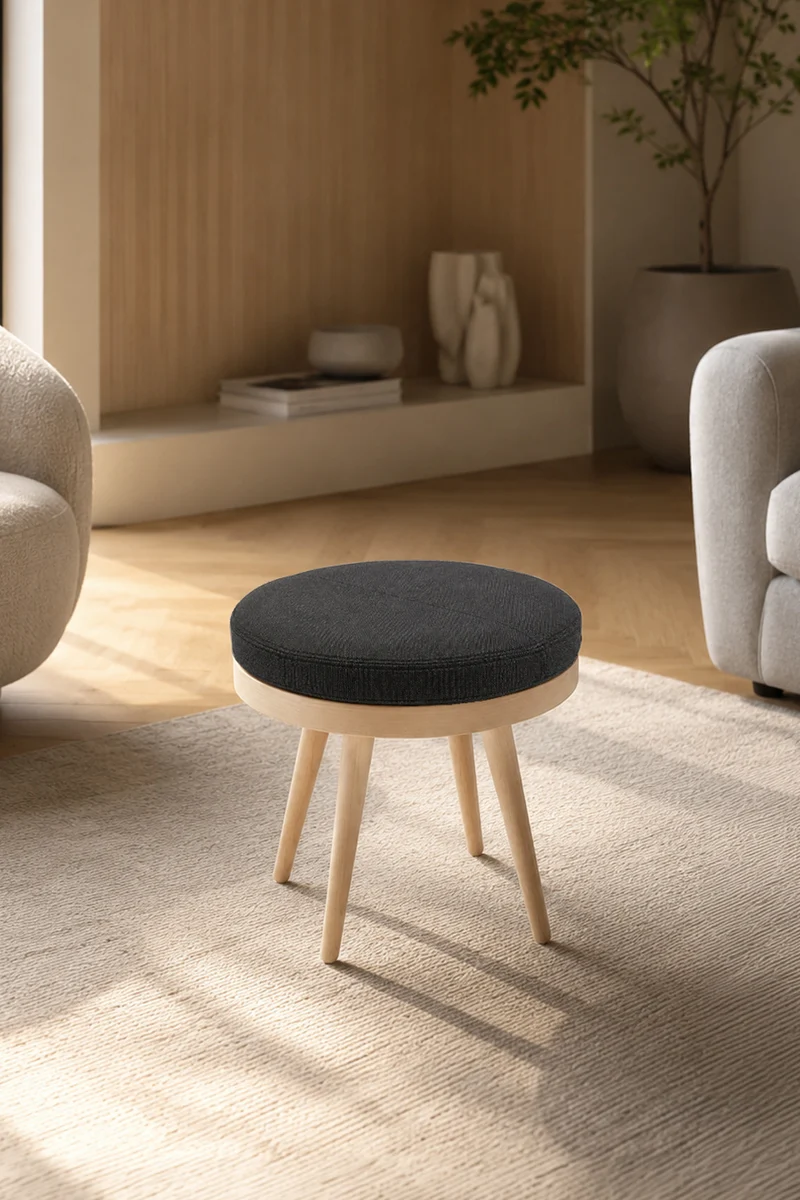 Table basse pouf Alma - Diamètre 46 cm