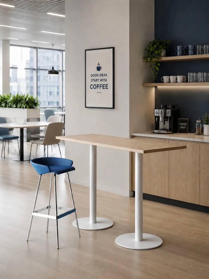 Table Haute Professionnelle Lounge Pop - Pieds tulipe