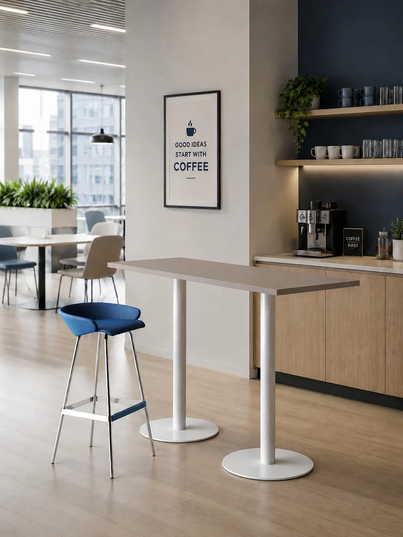 Table Haute Professionnelle Lounge Pop - Pieds tulipe