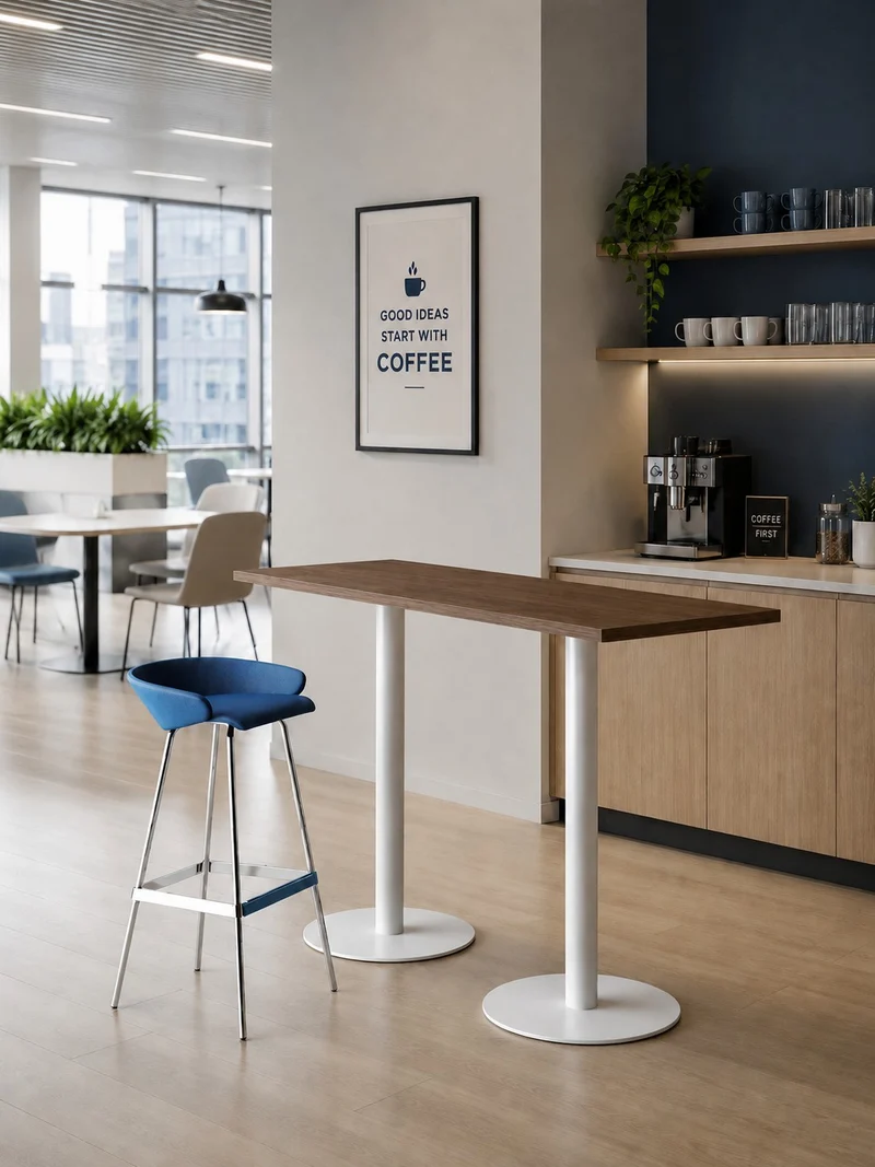 Table Haute Professionnelle Lounge Pop - Pieds tulipe