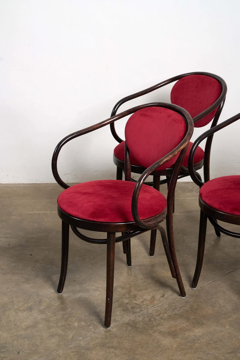 Eight Thonet Style Bentwood Armchairs