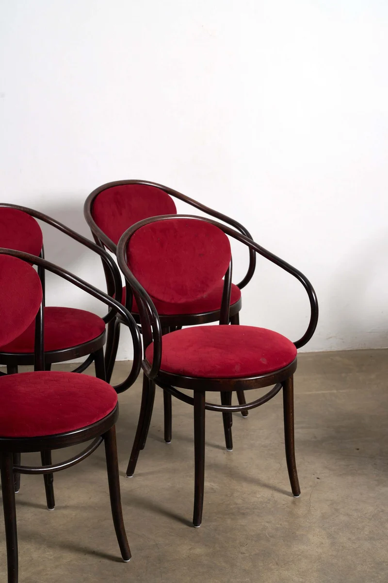 Eight Thonet Style Bentwood Armchairs