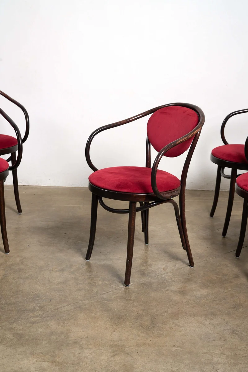 Eight Thonet Style Bentwood Armchairs