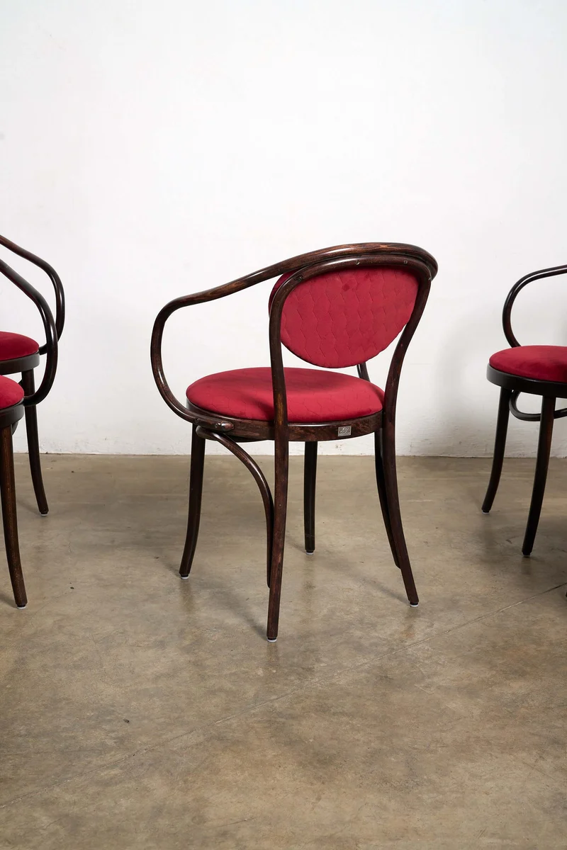 Eight Thonet Style Bentwood Armchairs