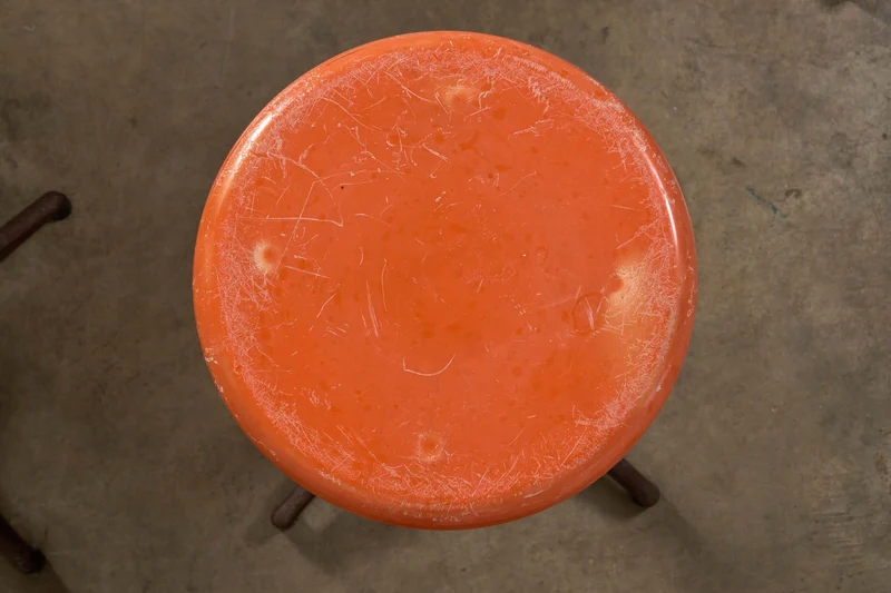 Set of Four Adjustable Industrial Stools, 1970s