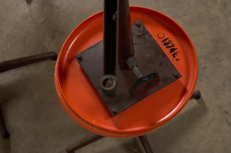 Set of Four Adjustable Industrial Stools, 1970s