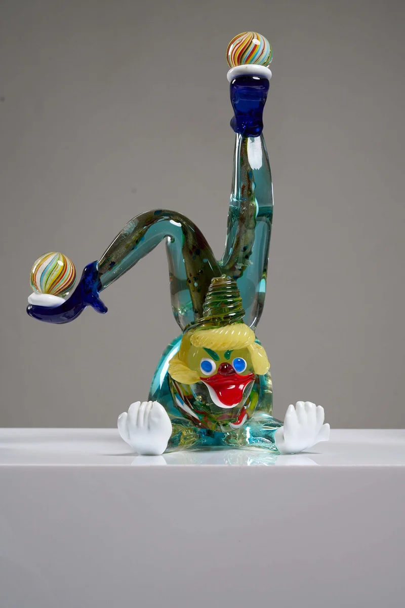 Lot of Five Murano Glass Clown Figurines
