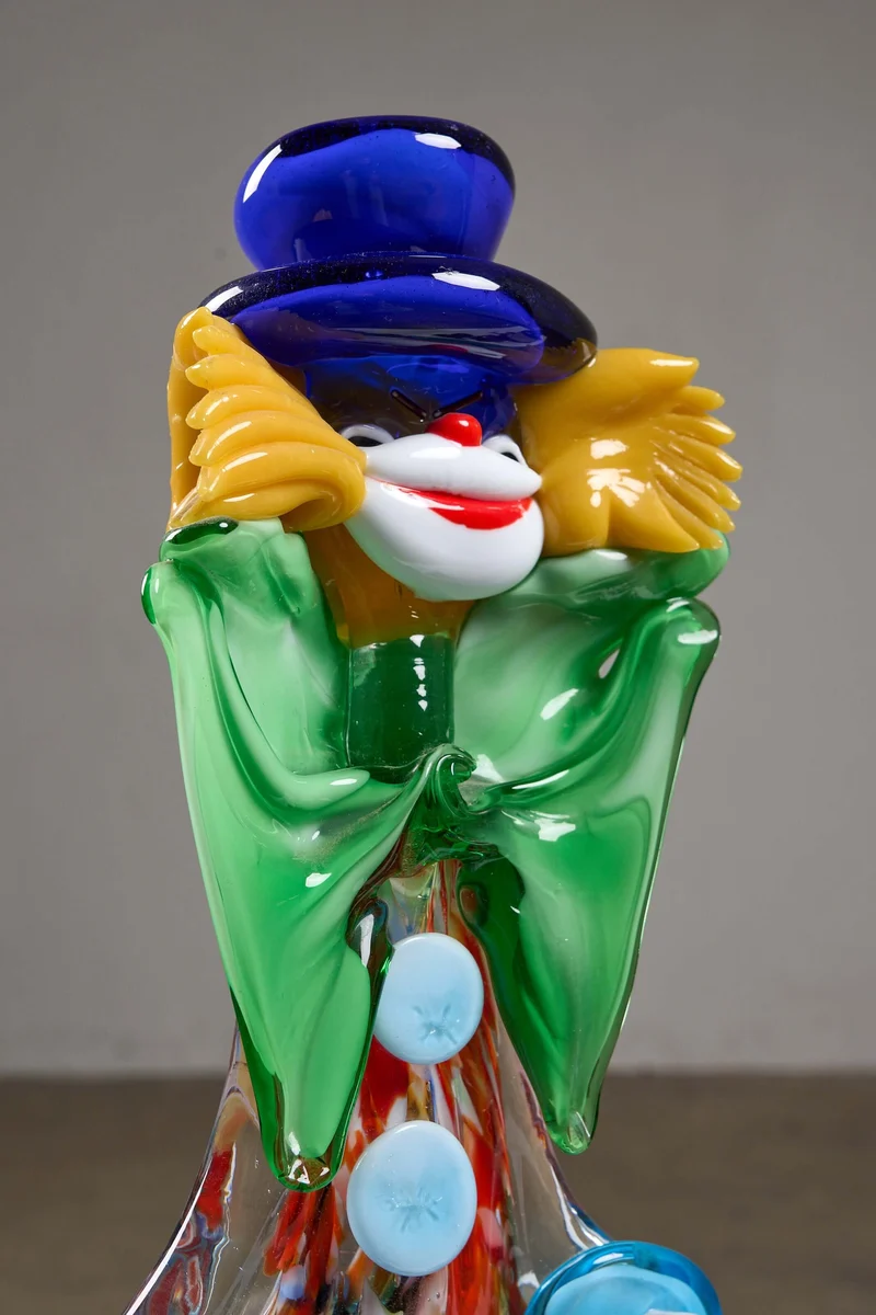 Lot of Five Murano Glass Clown Figurines