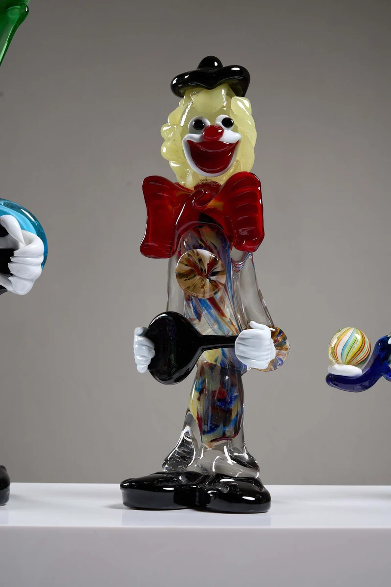 Lot of Five Murano Glass Clown Figurines