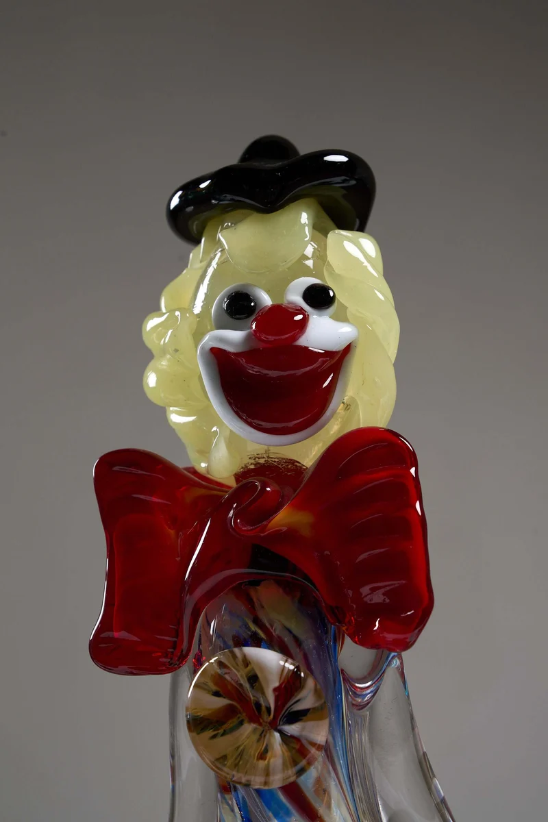 Lot of Five Murano Glass Clown Figurines