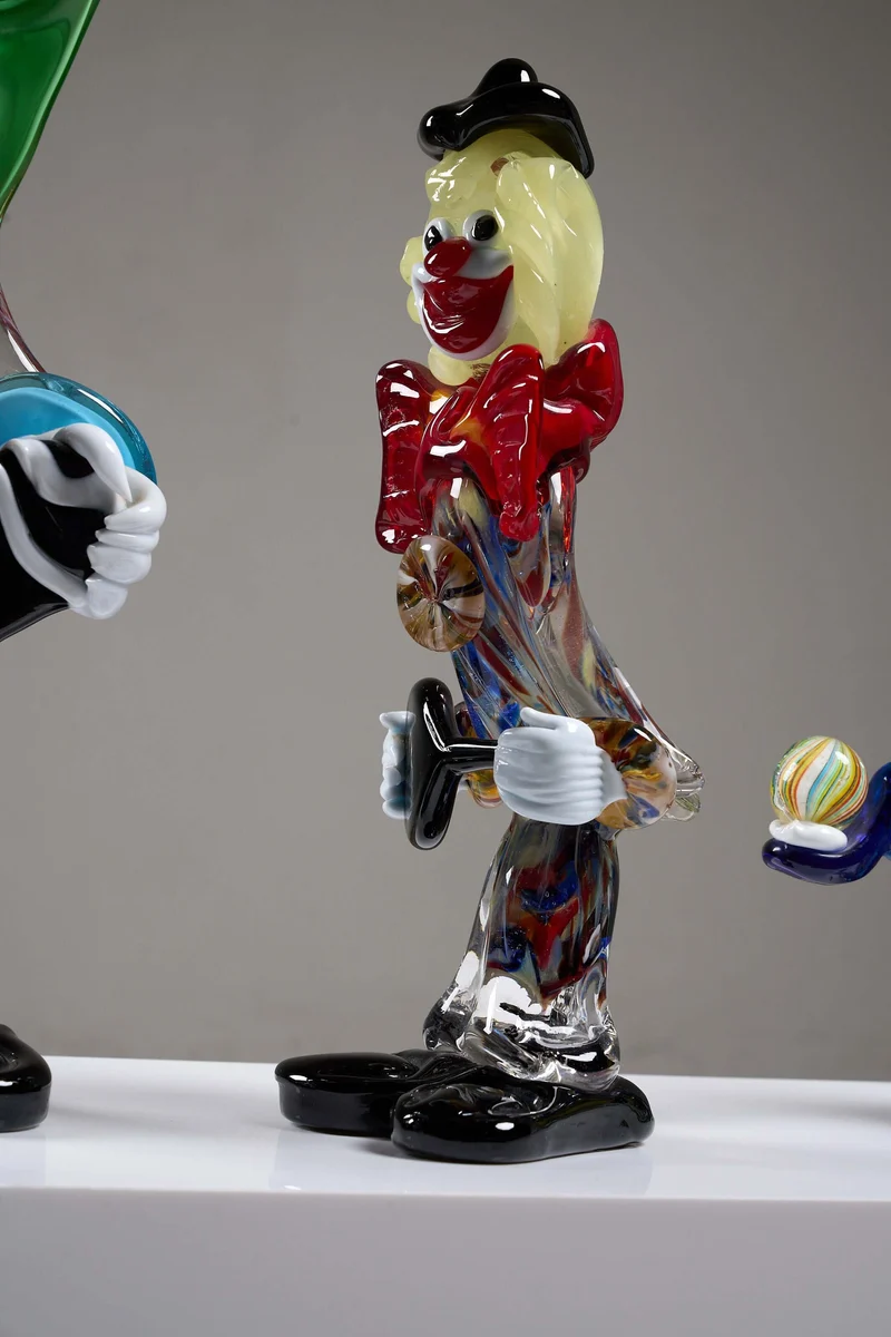 Lot of Five Murano Glass Clown Figurines