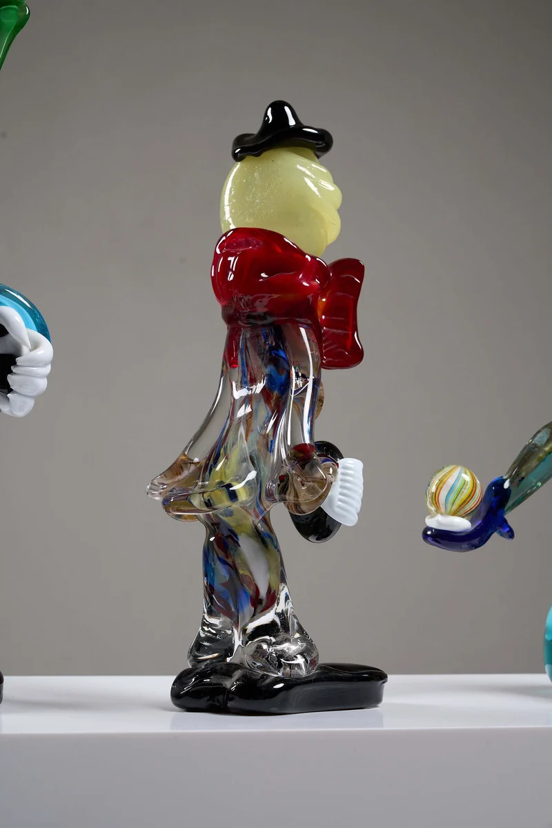 Lot of Five Murano Glass Clown Figurines