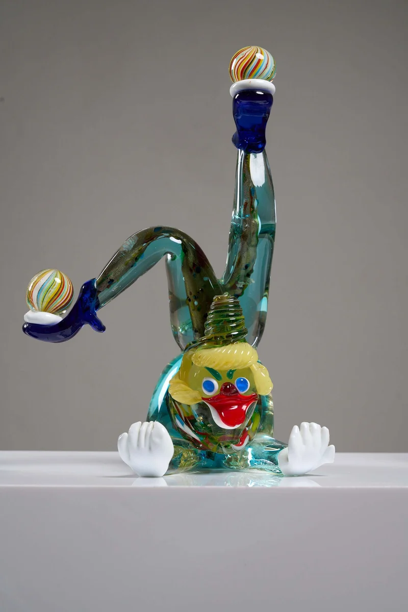 Lot of Five Murano Glass Clown Figurines