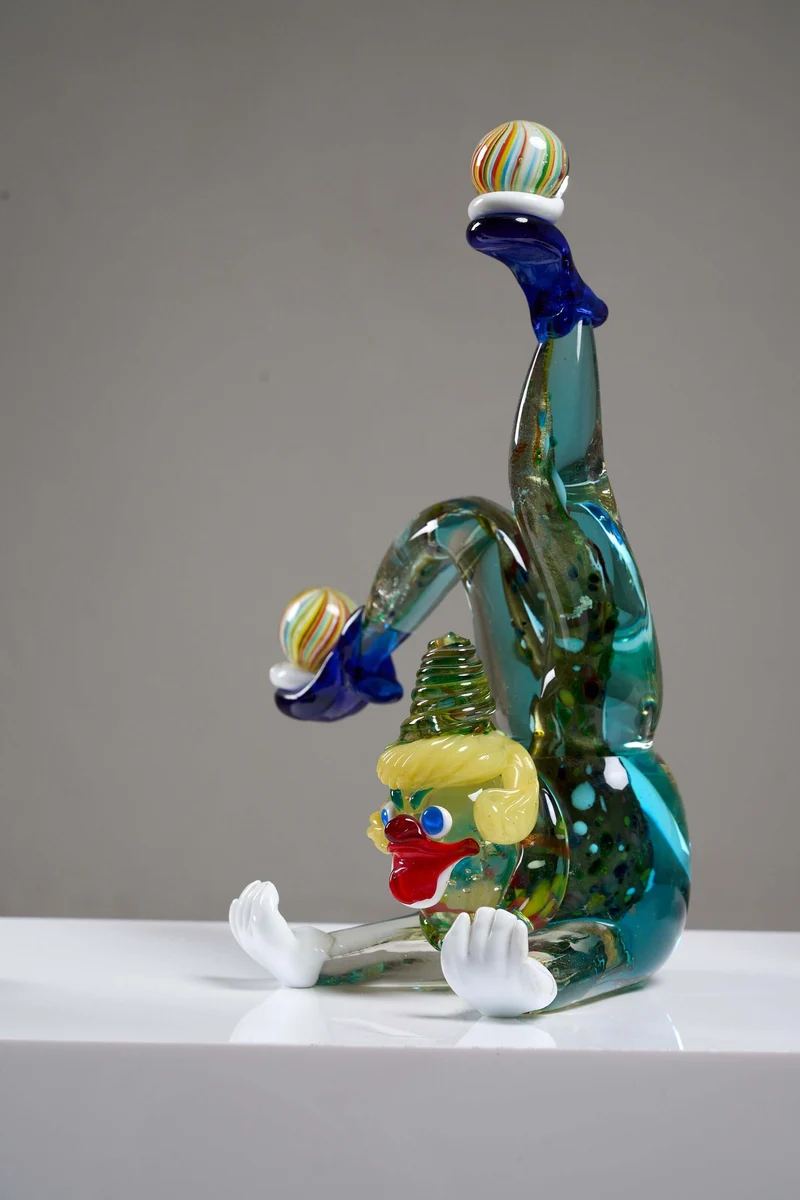 Lot of Five Murano Glass Clown Figurines
