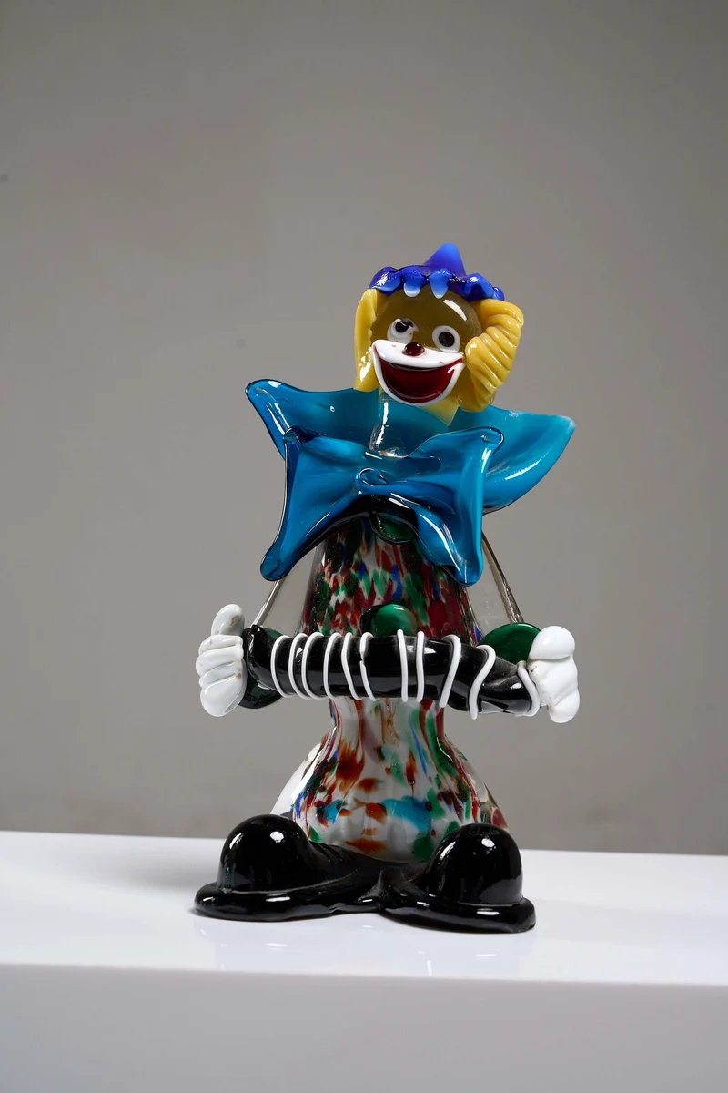 Lot of Five Murano Glass Clown Figurines