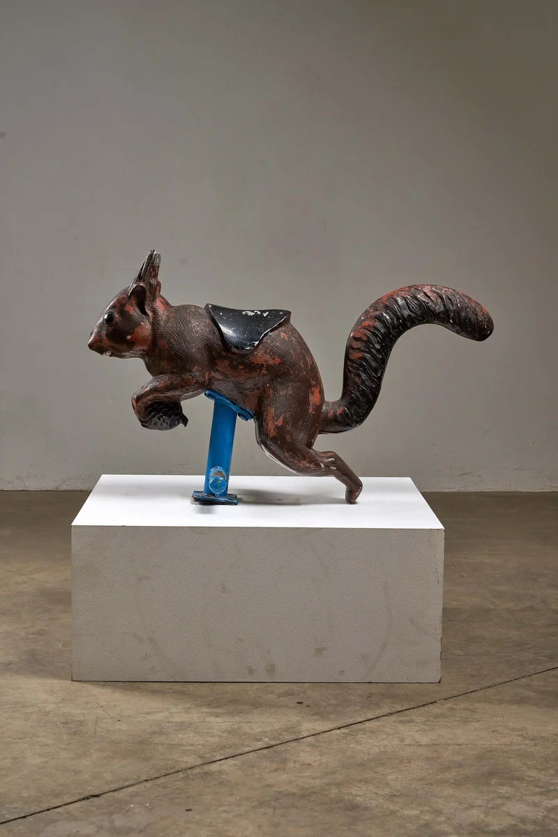 Cast Aluminum Carousel Squirrel Figure