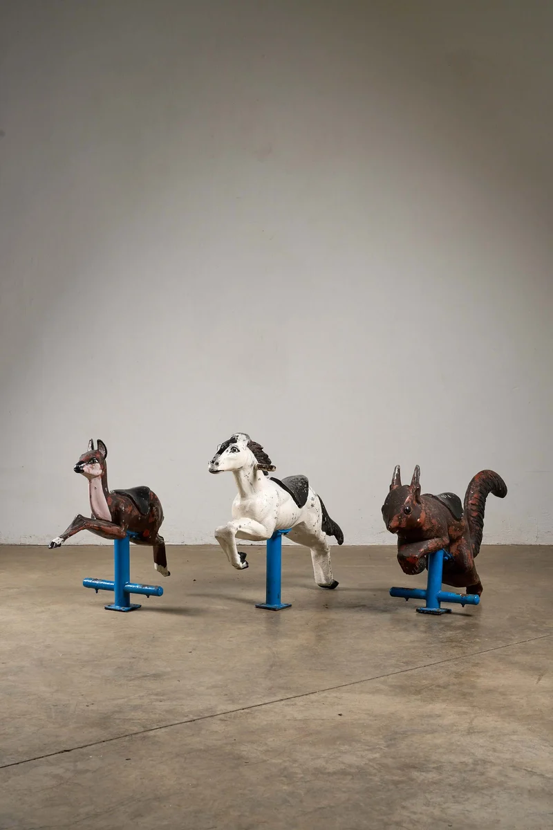 Cast Aluminum Carousel Squirrel Figure