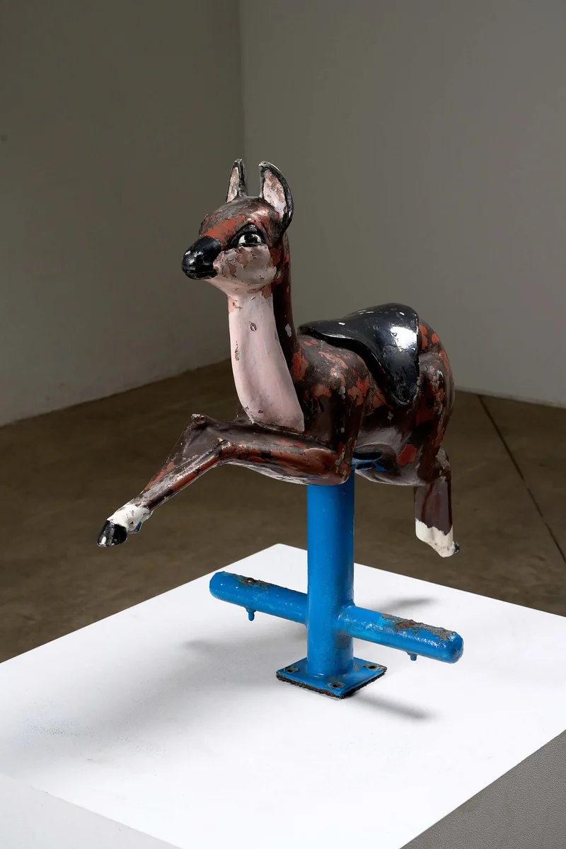 Antique Painted Aluminum Fairground Deer