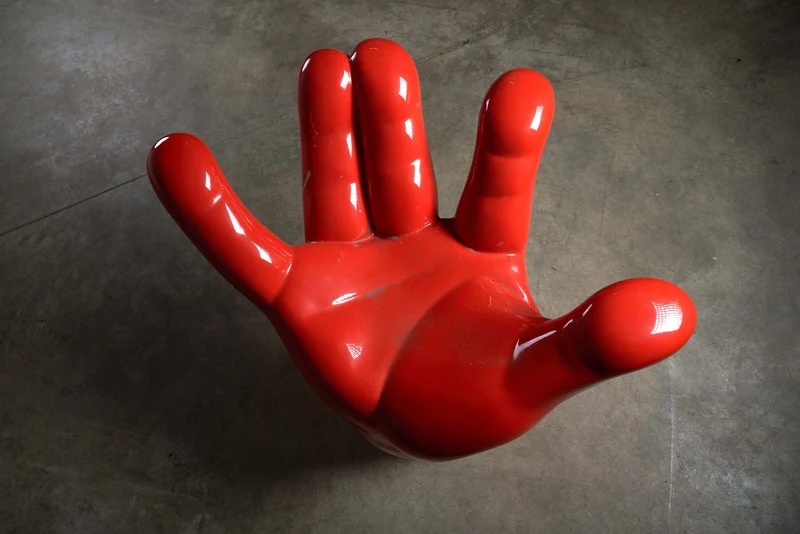1990s Red Hand Chair for De Bijenkorf