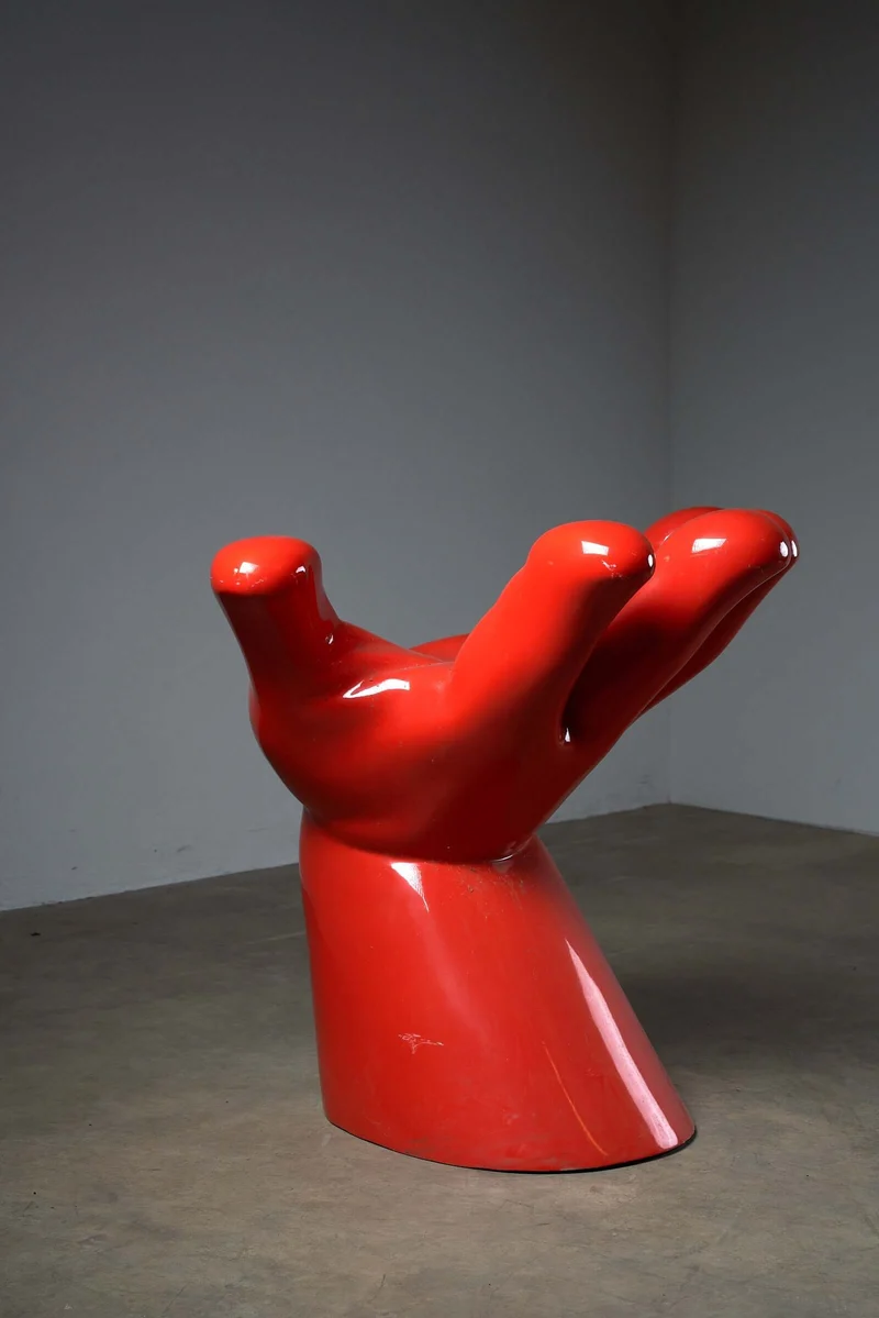 1990s Red Hand Chair for De Bijenkorf