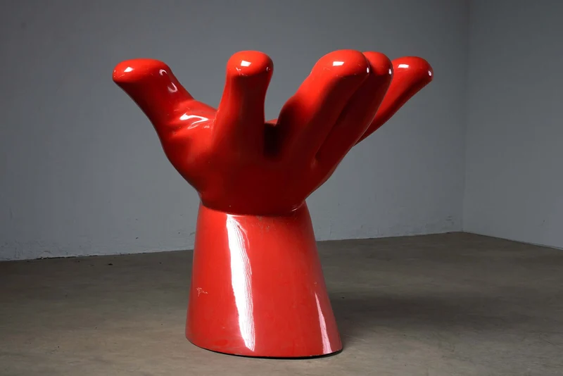1990s Red Hand Chair for De Bijenkorf