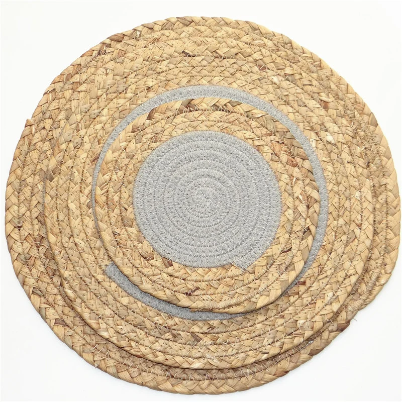 Set de Table en Osier Gris (1 Pièce Taille au choix)