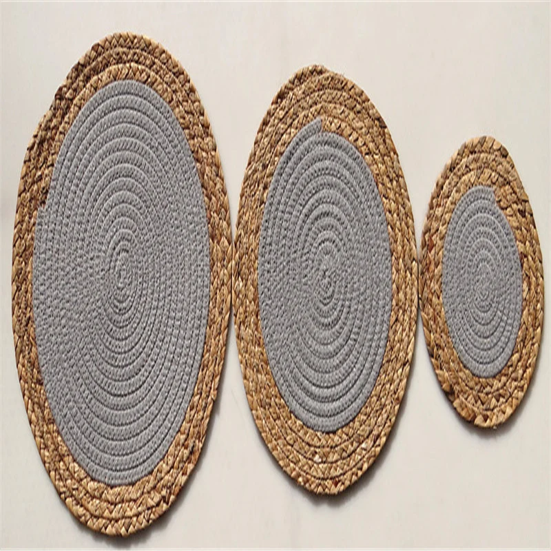 Set de Table en Osier Gris (1 Pièce Taille au choix)