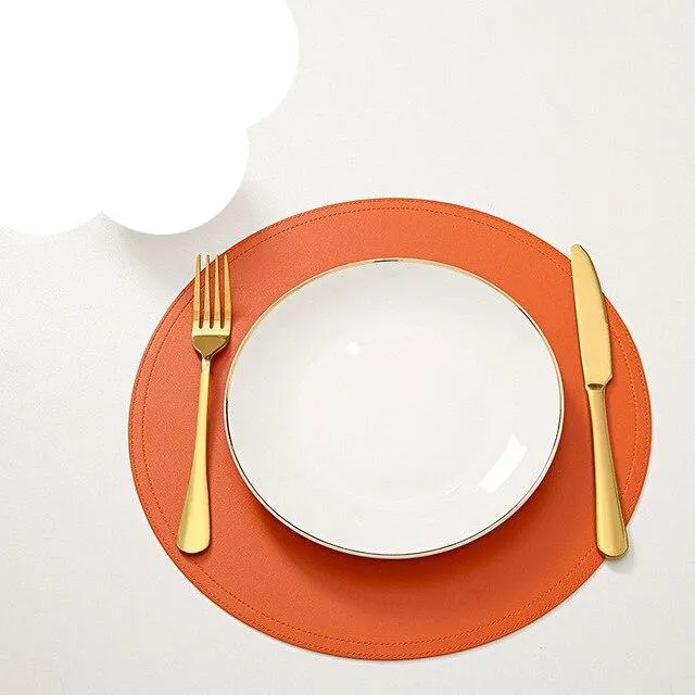Set de Table Cuir Orange PU