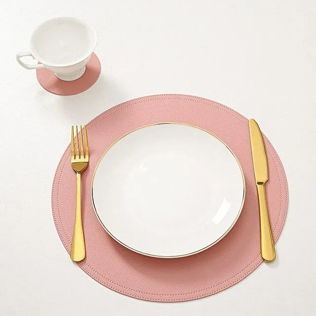 Set de Table Cuir Rose PU