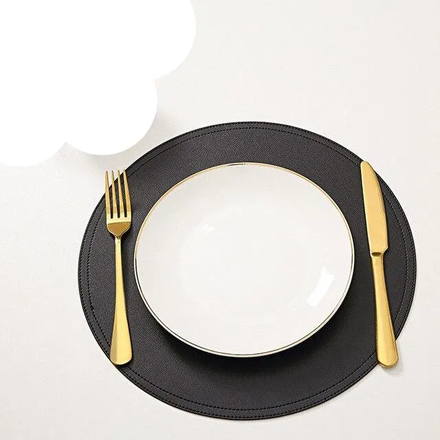 Set de Table Cuir Noir PU