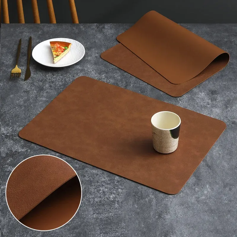 Set de Table Simili Cuir Luxe Marron Café
