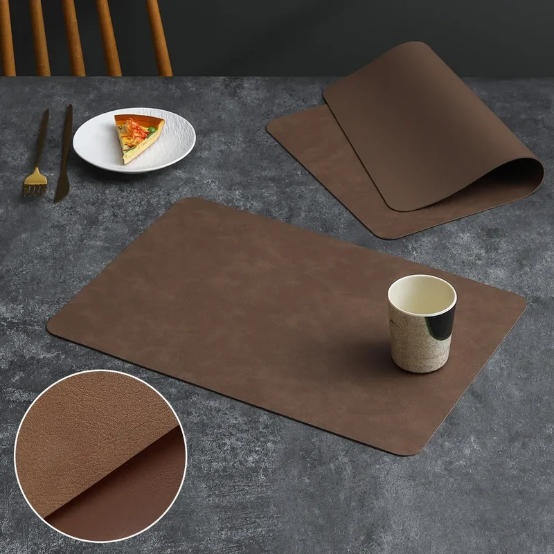 Set de Table Simili Cuir Luxe Brun Chocolat