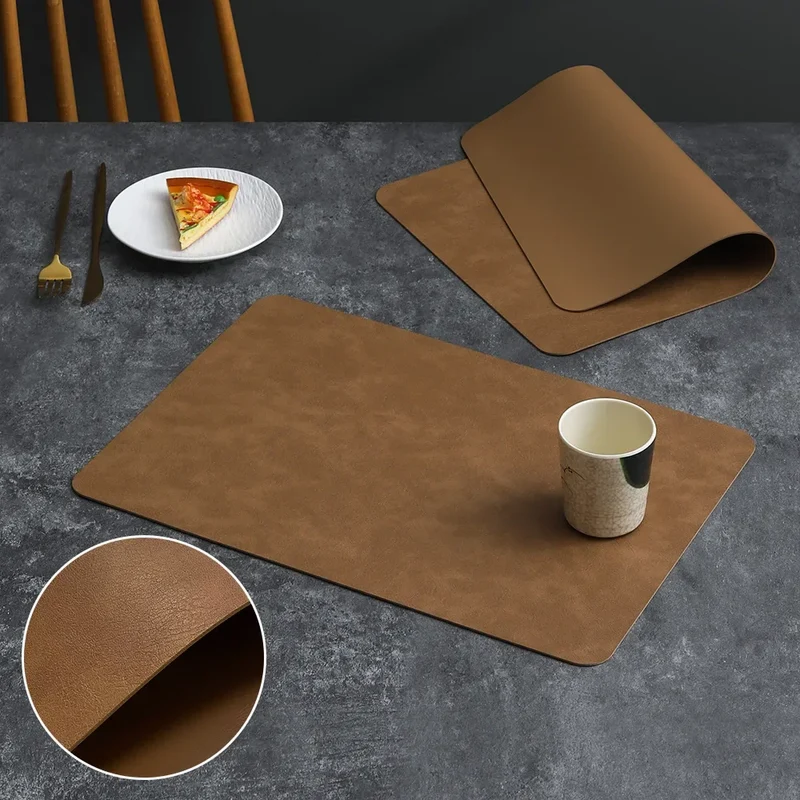 Set de Table Simili Cuir Luxe Camel Classique Vintage