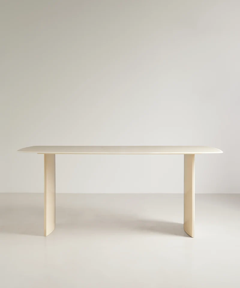 Mesa de Comedor en Cristal y Acero Cromado Landa