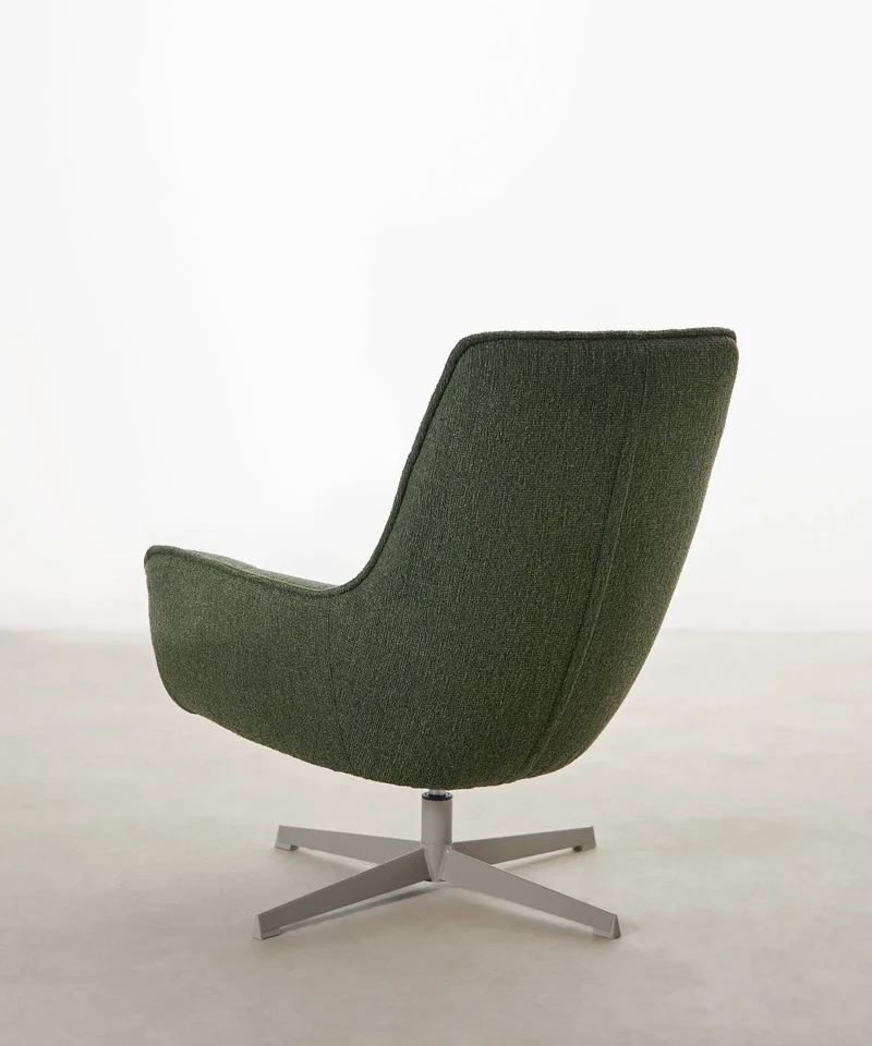Sillón giratorio de tejido suave Alvar