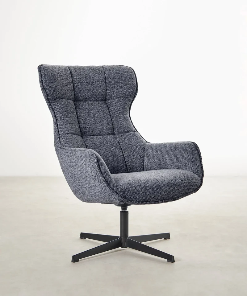 Sillón tapizado en tela bouclé Elsa