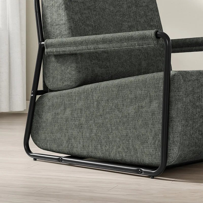 SoBuy FST99-DG Fauteuil Relax en Velours Gris avec Repose-Pieds Indépendant – Salon, Chambre, Bureau – 74×67×78 cm, Gris Foncé