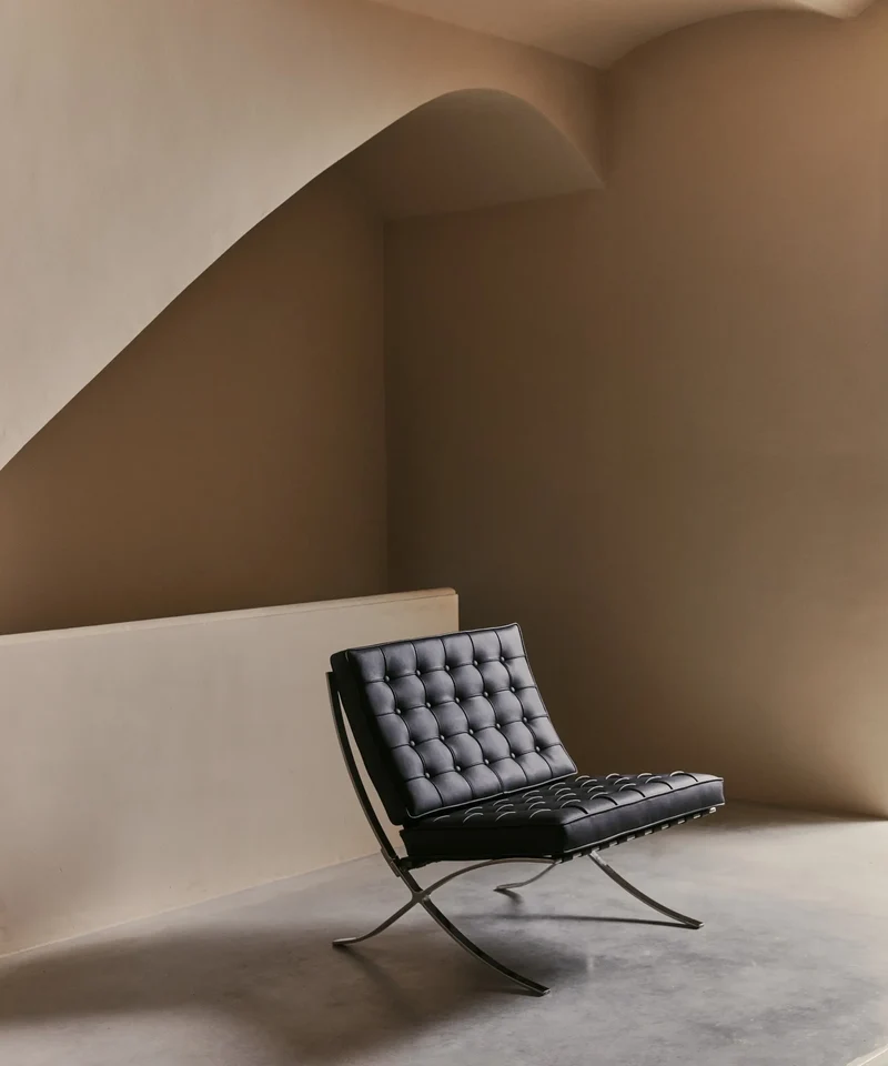 Silla de Acero Tapizada en Piel Italiana Seline