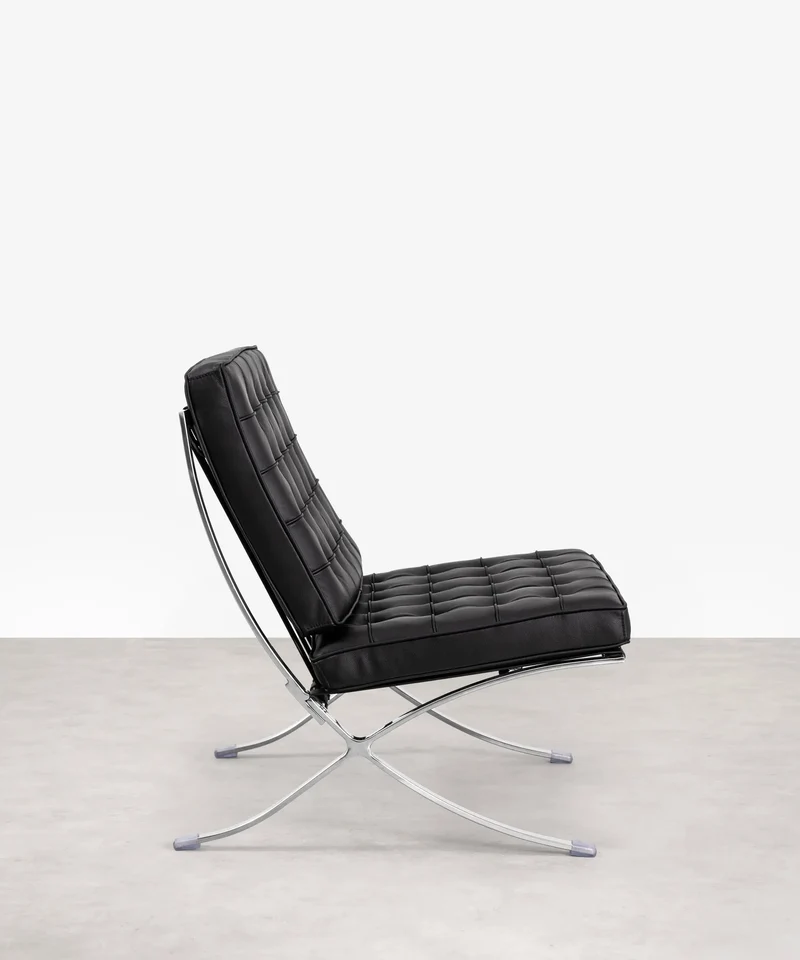 Silla de Acero Tapizada en Piel Italiana Seline