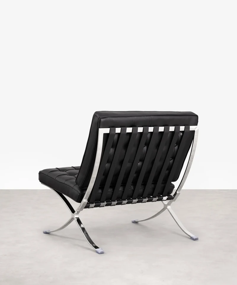 Silla de Acero Tapizada en Piel Italiana Seline