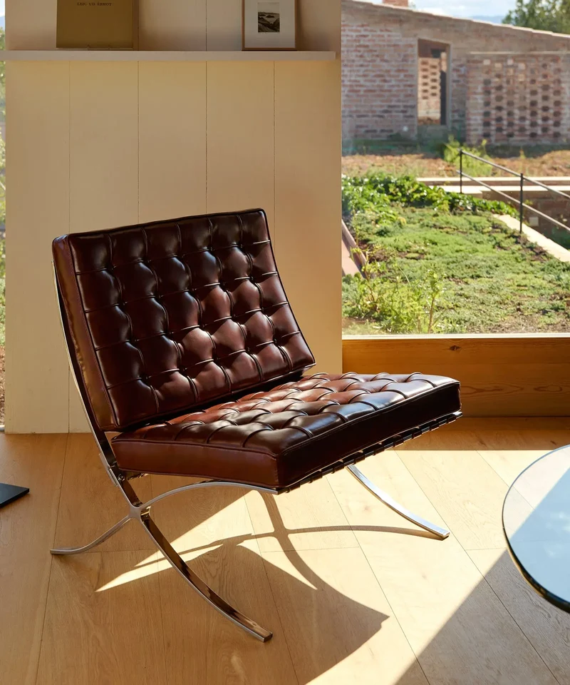 Silla de Acero Tapizada en Piel Italiana Seline