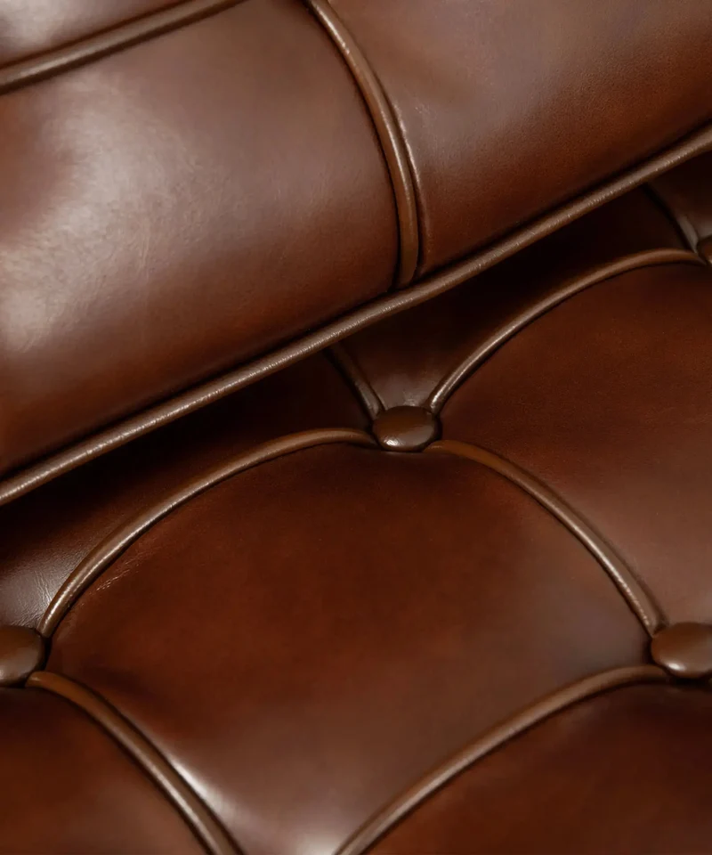 Silla de Acero Tapizada en Piel Italiana Seline