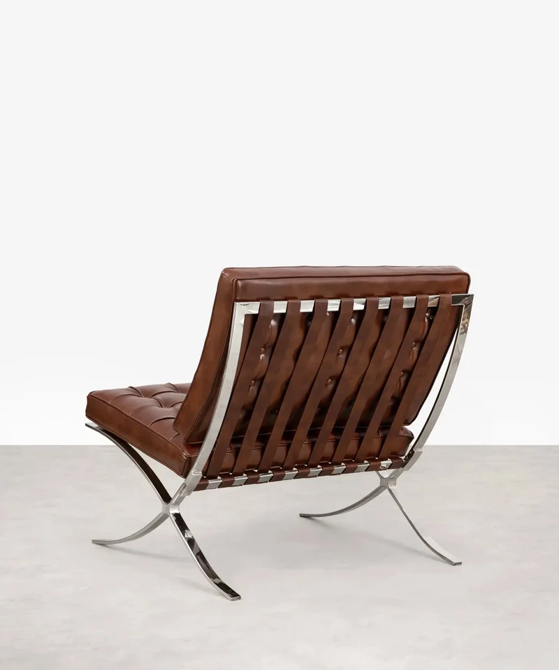 Silla de Acero Tapizada en Piel Italiana Seline