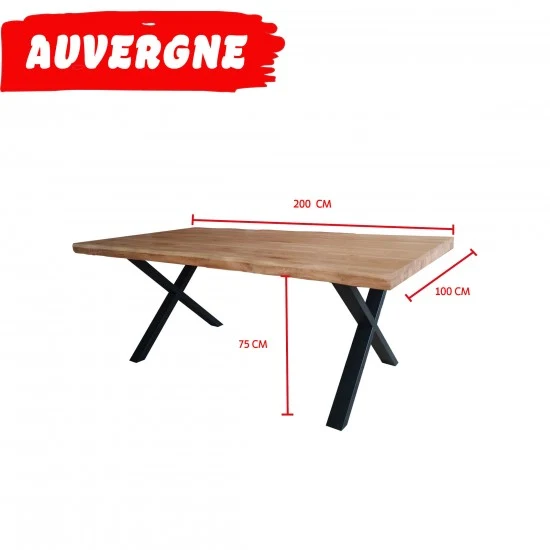 Table à manger Weber AUVERGNE chêne massif 200x100cm