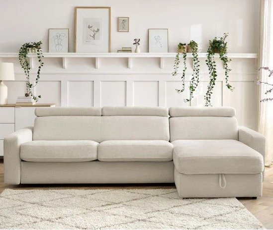 Canapé d'angle convertible BOBOCHIC Monaco beige 160