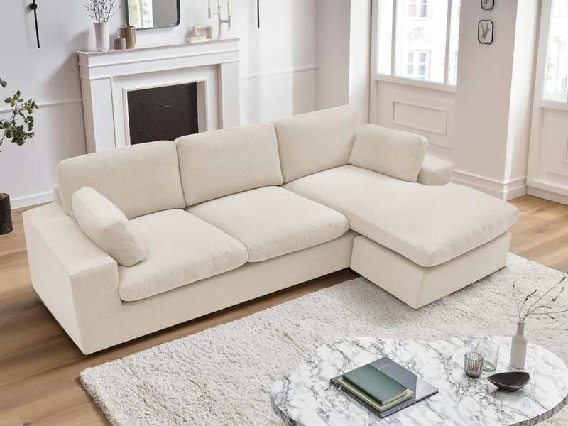 Canapé BOBOCHIC d’angle fixe réversible compact BELAIR
