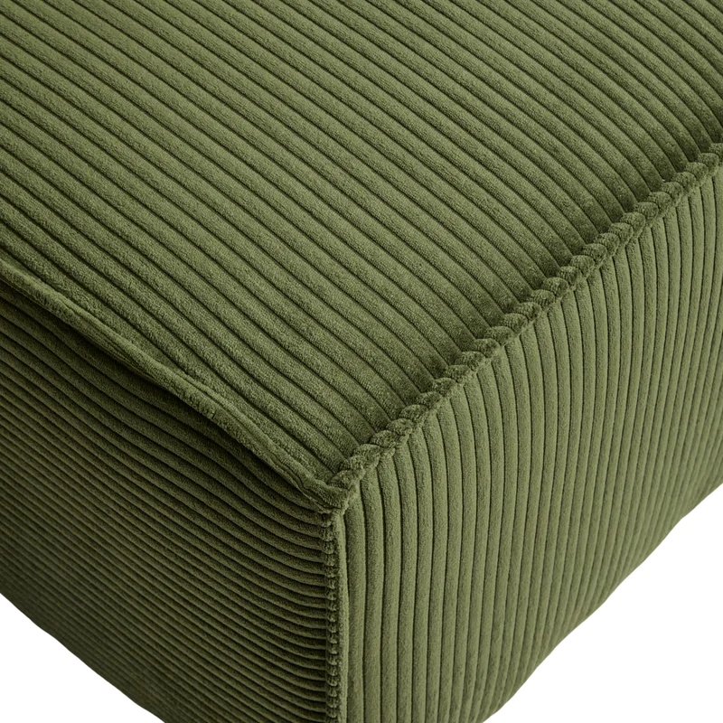 Pouf KAVE HOME Blok 150x70cm en velours côtelé vert