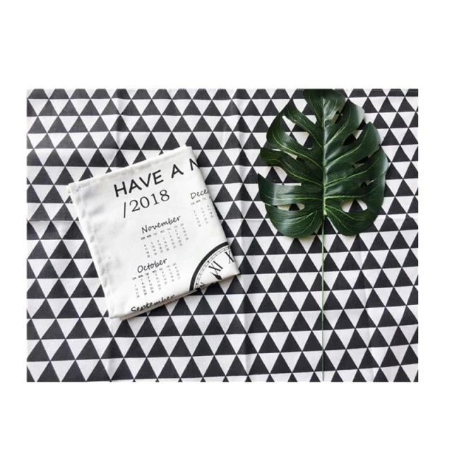 Set de Table Tissu Noir et Blanc