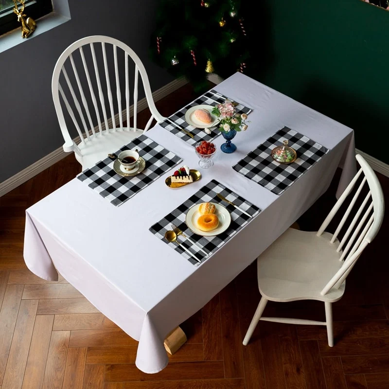 Set de table Tissu Lavable Noir et Blanc